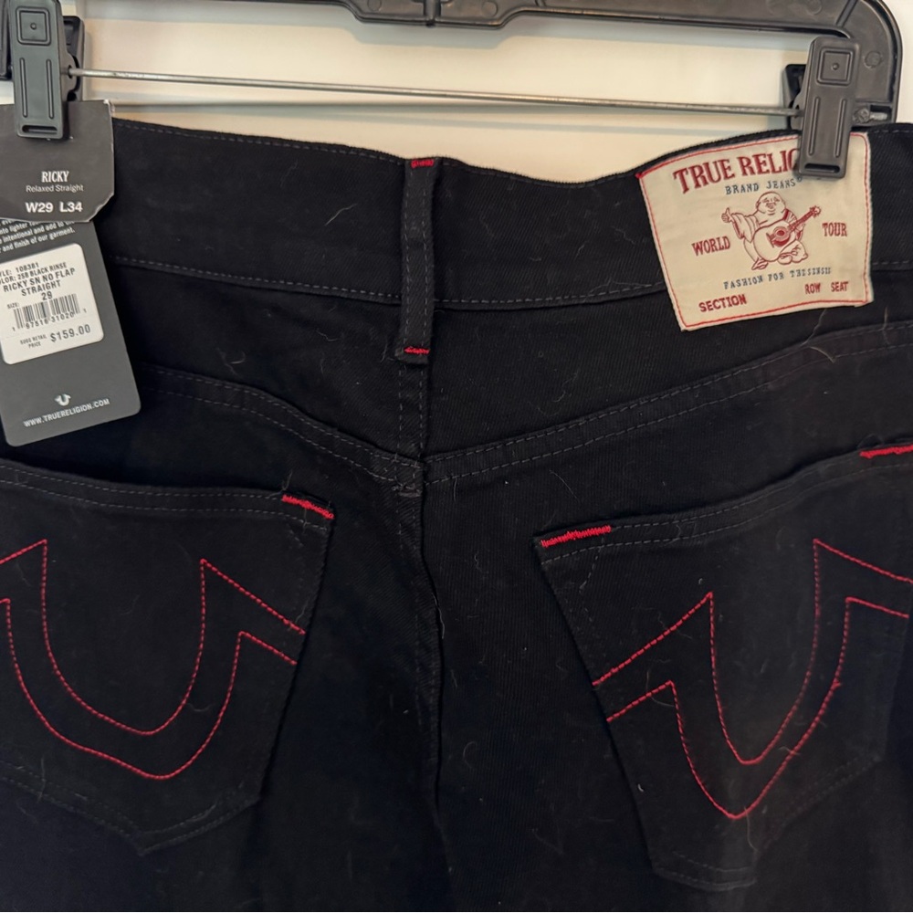True Religion Black Jeans NWT! Relaxed Straight fit W29 x L34
